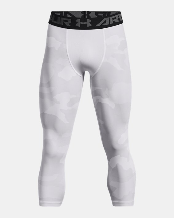 Men's HeatGear® Printed ¾ Leggings, White, pdpMainDesktop image number 4